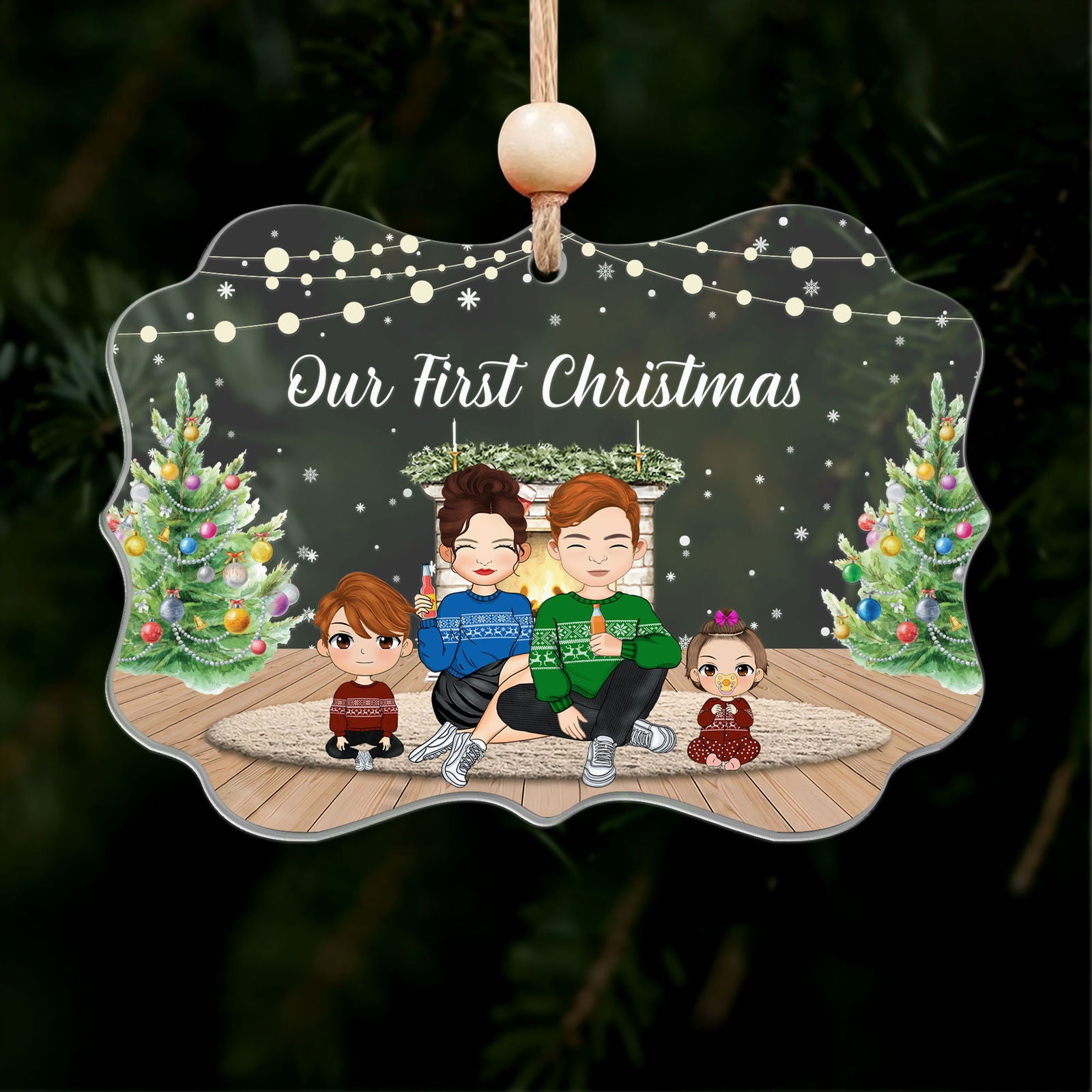 Customize Acrylic Ornament Gift for Family, Family Christmas Ornament CF716 - 19Gifts