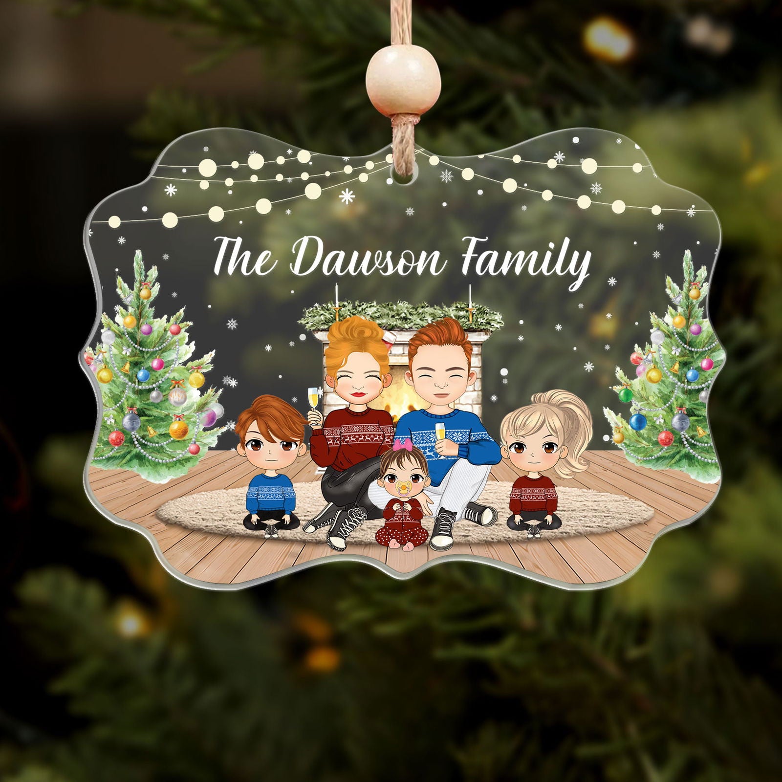 Customize Acrylic Ornament Gift for Family, Family Christmas Ornament CF716 - 19Gifts
