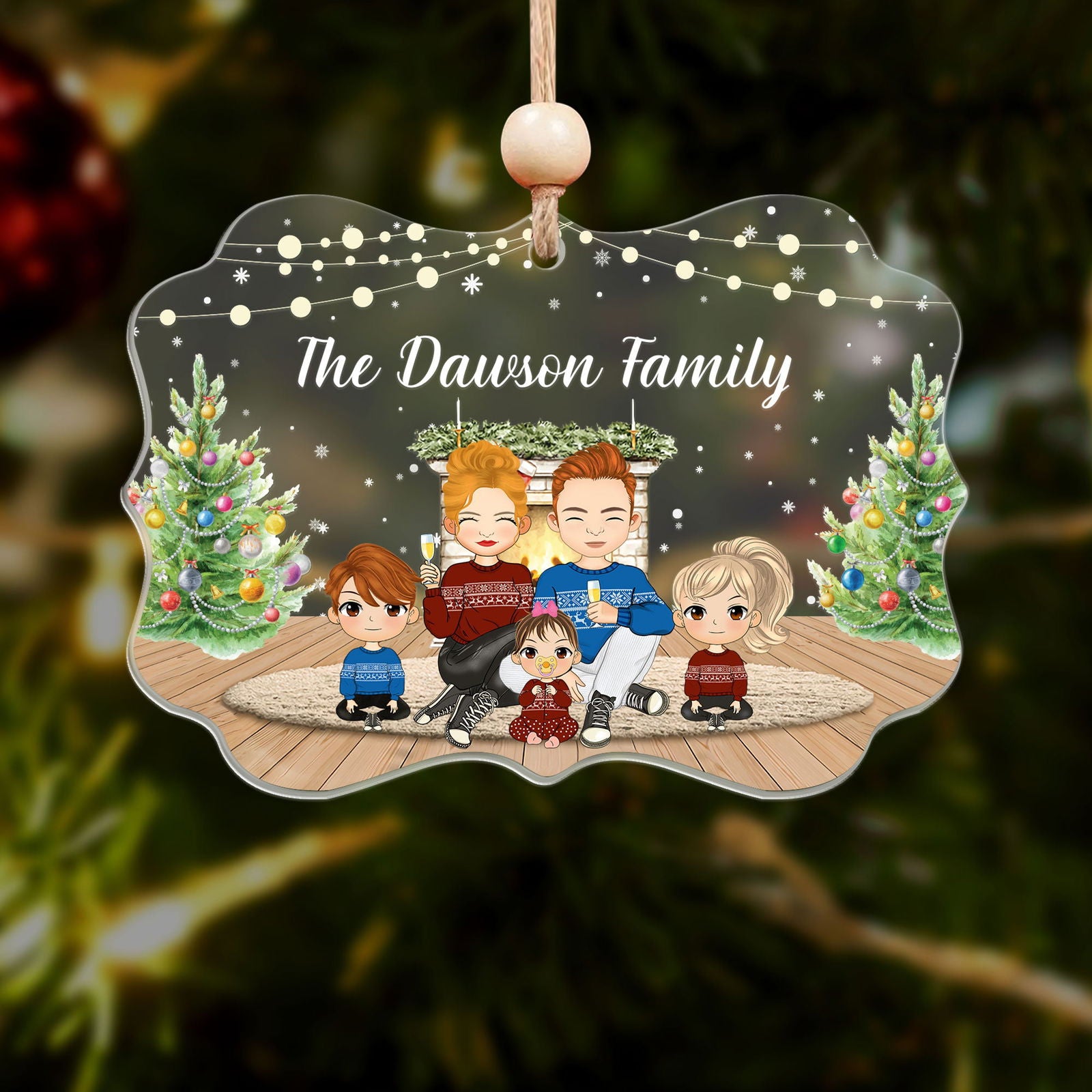 Customize Acrylic Ornament Gift for Family, Family Christmas Ornament CF716 - 19Gifts