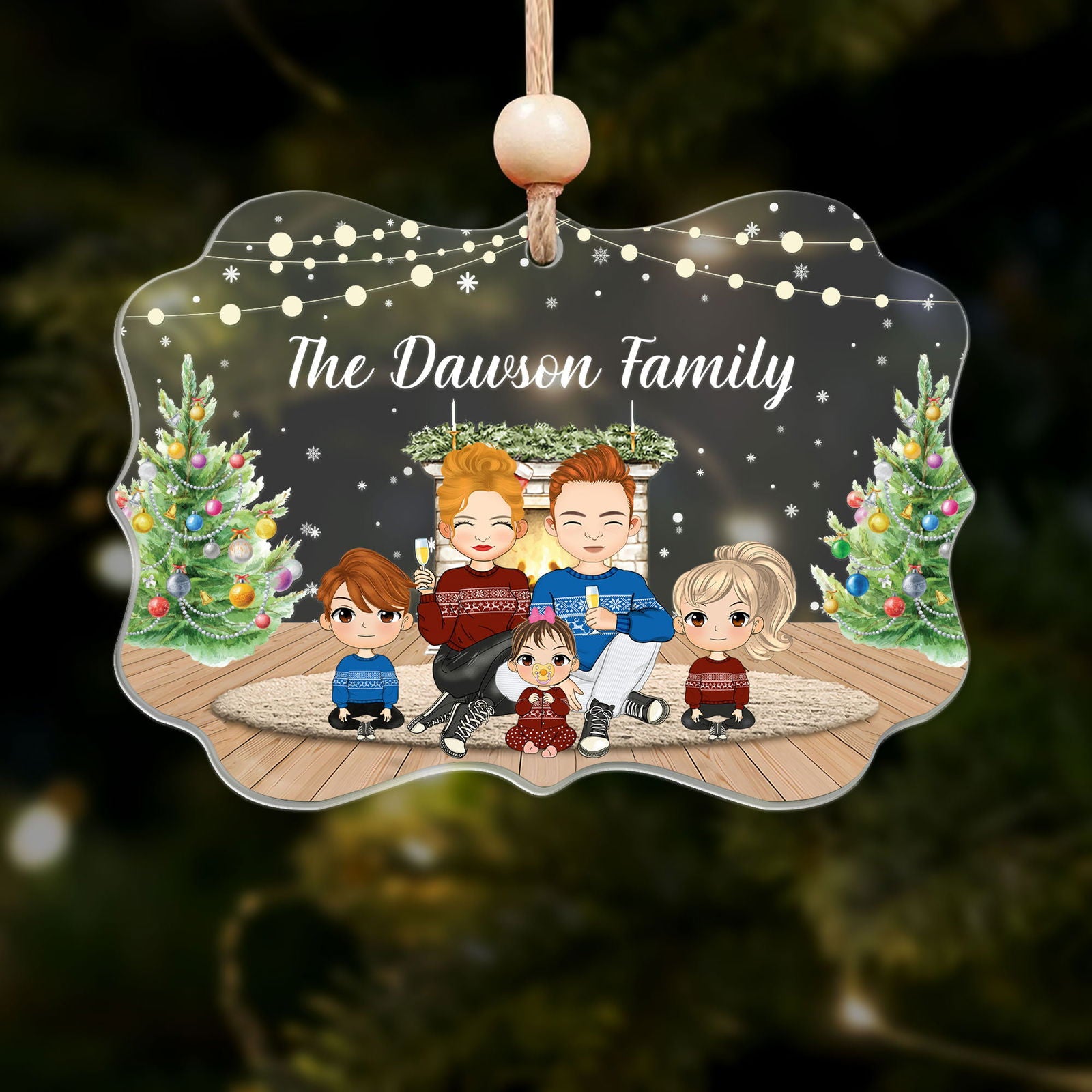 Customize Acrylic Ornament Gift for Family, Family Christmas Ornament CF716 - 19Gifts