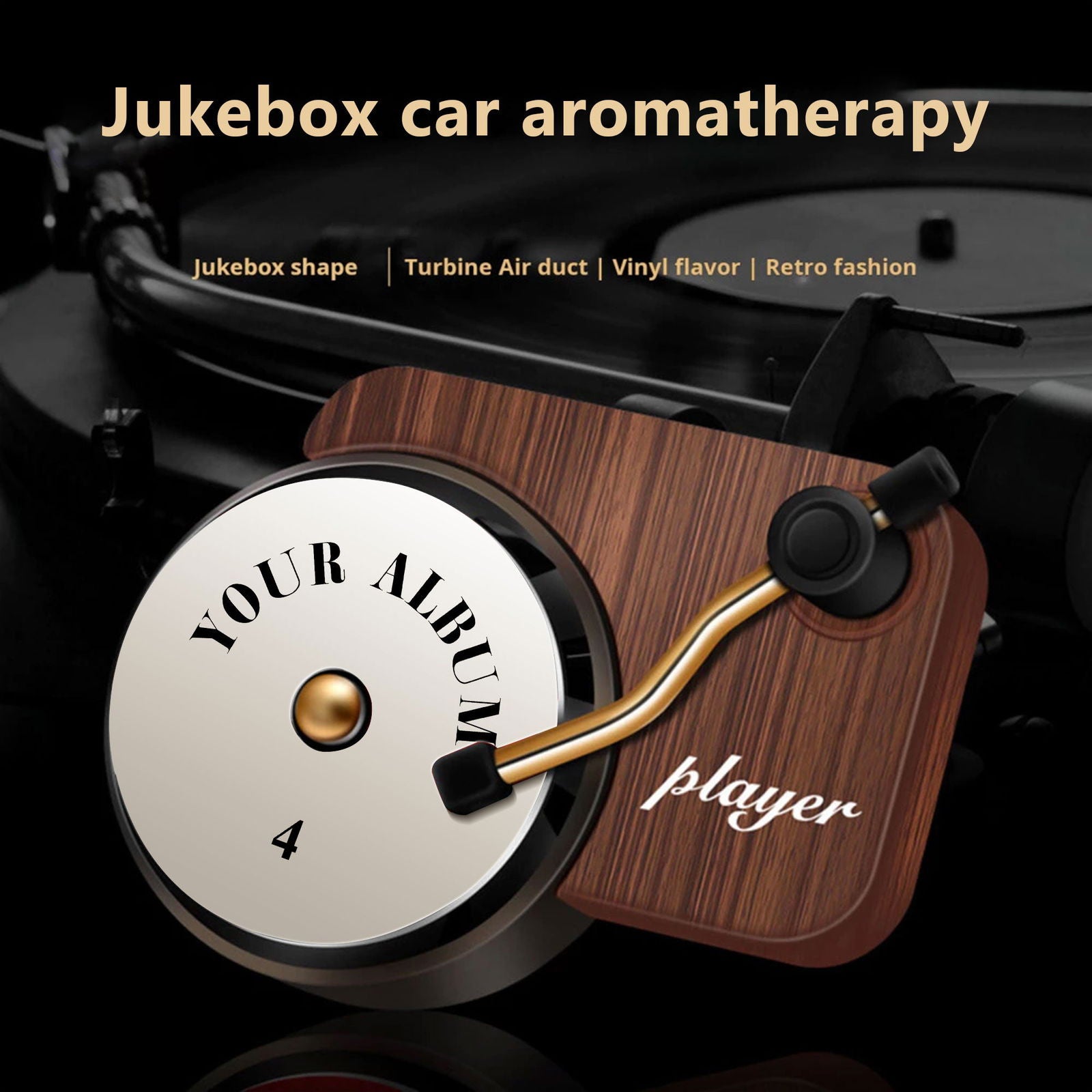Customized Car Air Freshener With Your Photo, Custom Record Player Car Air Freshener VR01 - 19Gifts