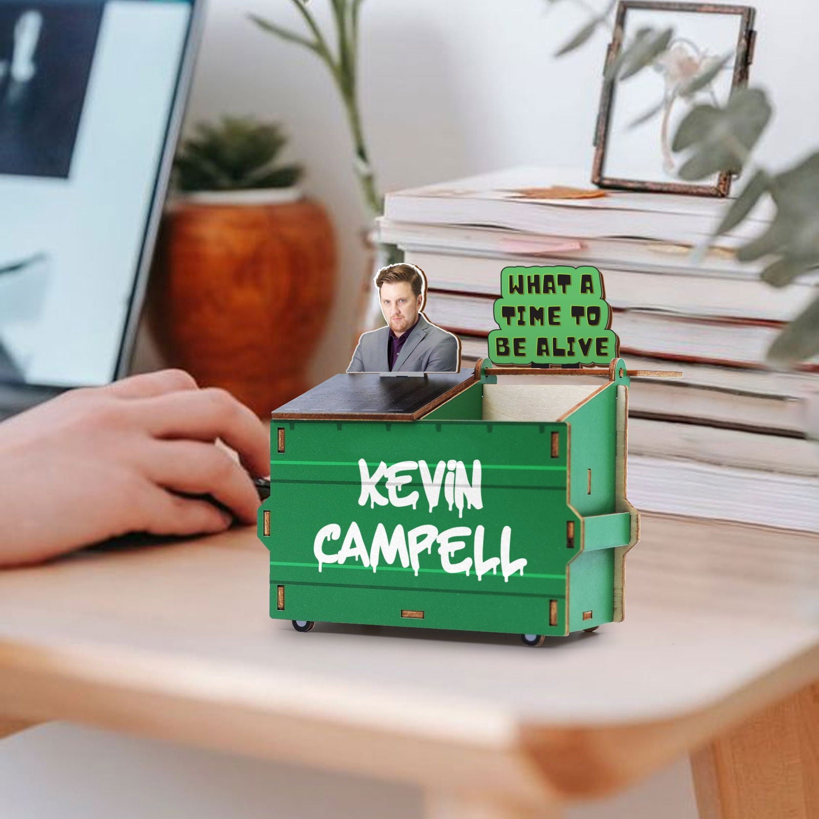 Customized Dumpster Pencil Holder With Name and Your Picture, DP12 - 19Gifts