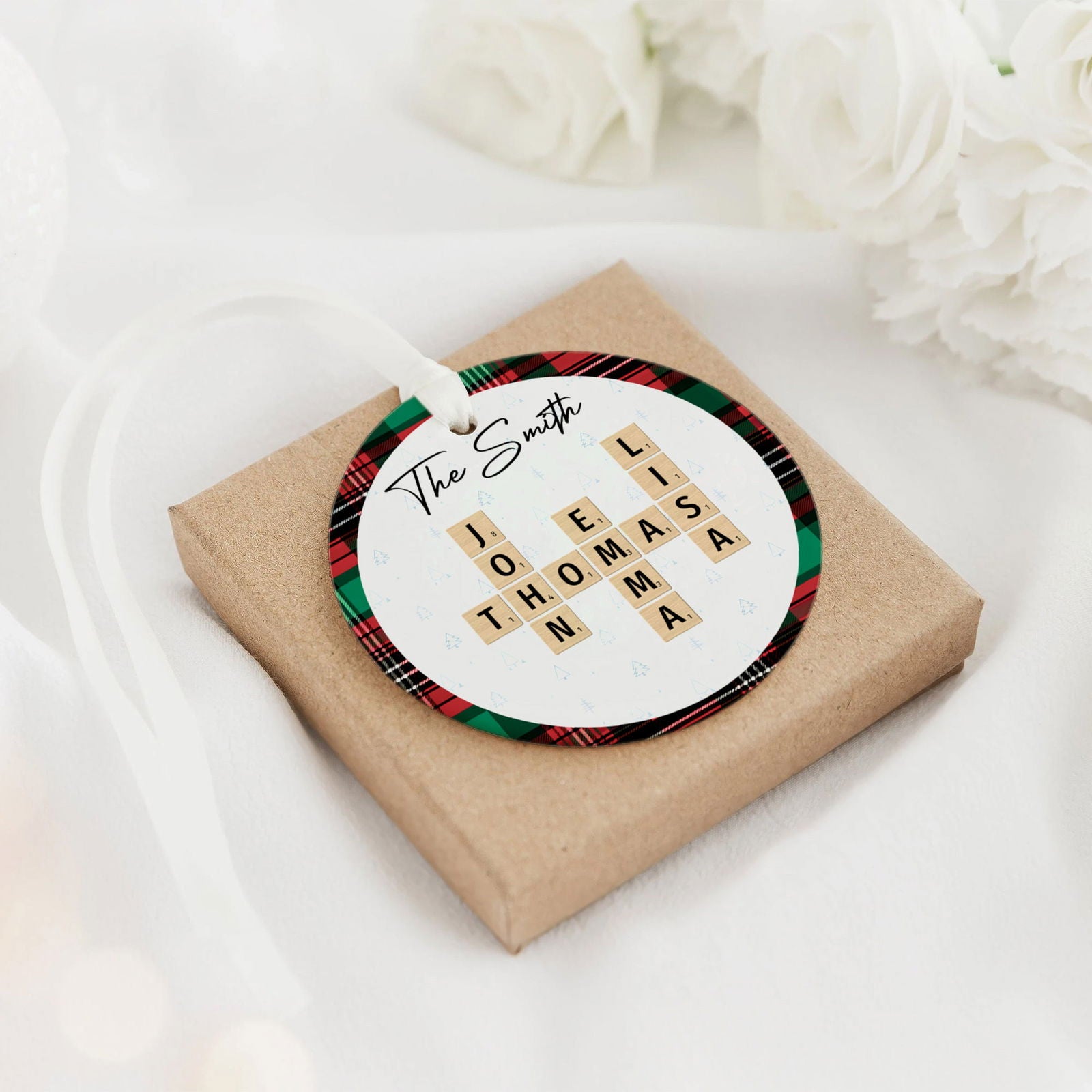 Customized Family Crossword Ornament, Christmas Ceramic Ornament CX06-68 - 19Gifts