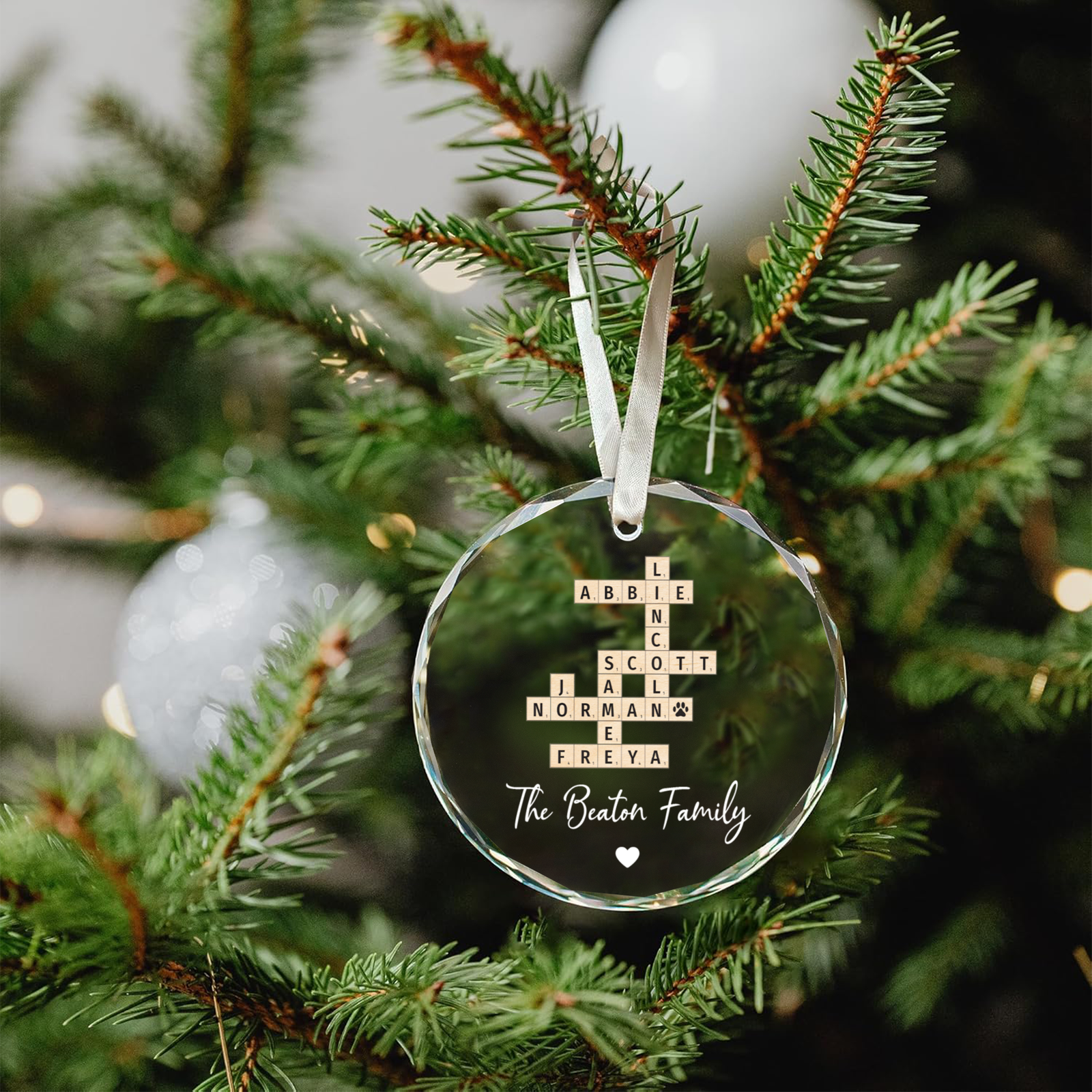 Customized Family Crossword Ornament, Family Names Crossword Puzzle Ornament GX04-S94 - 19Gifts