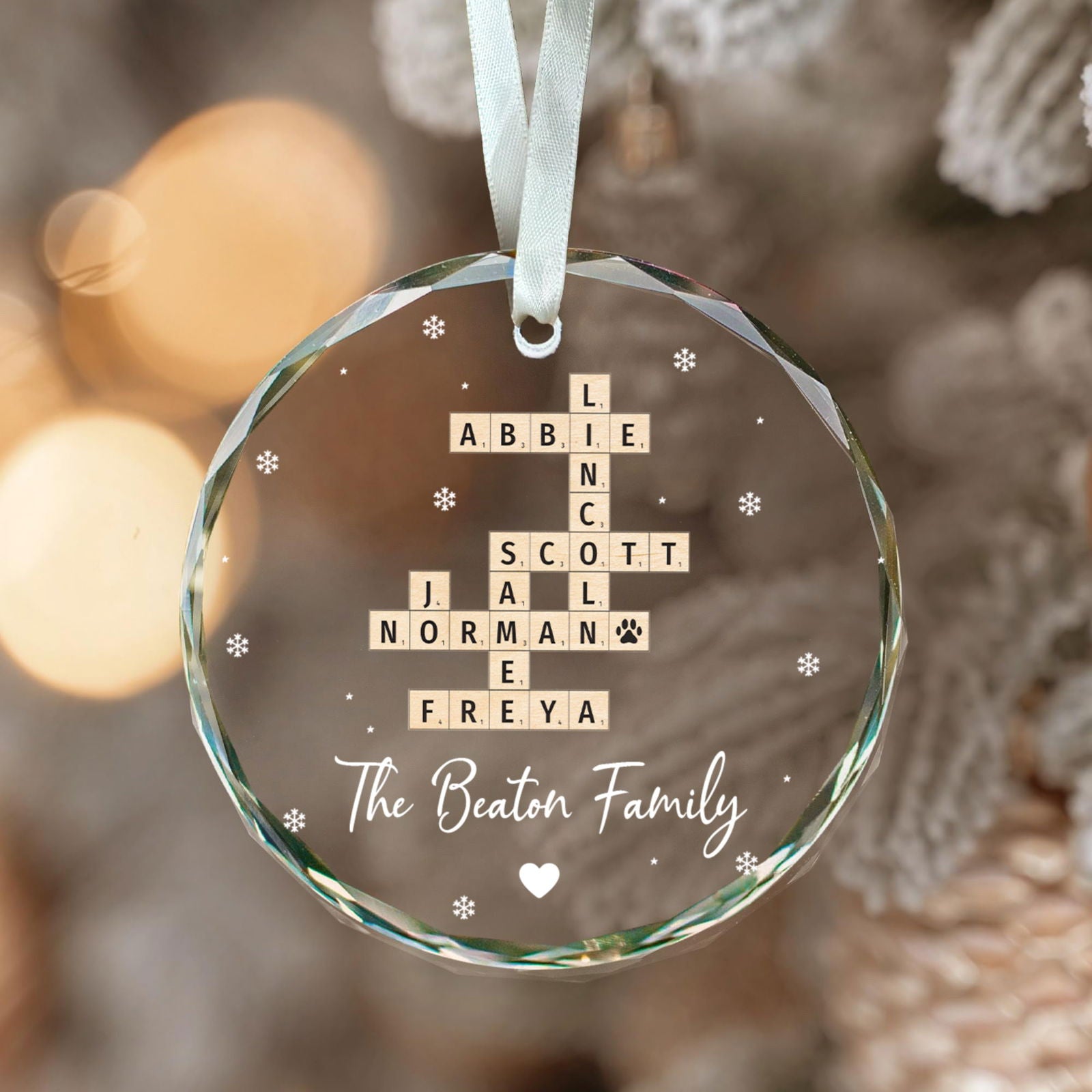 Customized Family Crossword Ornament, Family Names Crossword Puzzle Ornament GX04-S94 - 19Gifts
