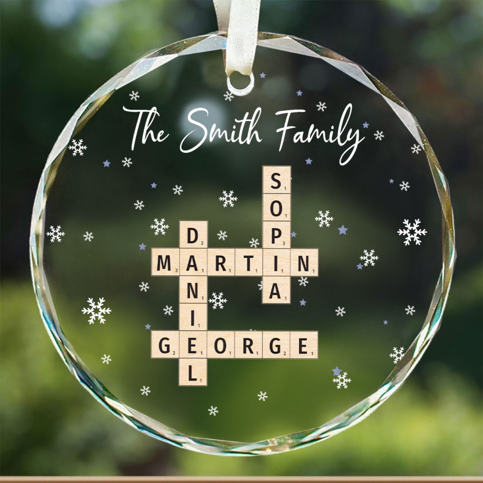Customized Family Crossword Ornament, Family Names Crossword Puzzle Ornament GX04-S94 - 19Gifts
