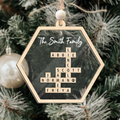 Customized Family Crossword Ornament, Two Layer Wooden and Acrylic Christmas Family Ornament | 19Gifts CF910 - 19Gifts