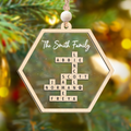 Customized Family Crossword Ornament, Two Layer Wooden and Acrylic Christmas Family Ornament, CF910 - 19Gifts