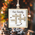 Customized Family Crossword Puzzle Ornament, Christmas Wooden Ornament | 19Gifts CF597 - 19Gifts