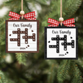 Customized Family Crossword Puzzle Ornament, Christmas Wooden Ornament | 19Gifts CF597 - 19Gifts
