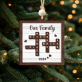 Customized Family Crossword Puzzle Ornament, Christmas Wooden Ornament | 19Gifts CF597 - 19Gifts