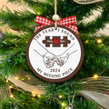 Customized Missing Piece Couple Ornament, Two Layer Wooden Christmas Ornament, CF657 - 19Gifts