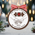 Customized Missing Piece Couple Ornament, Two Layer Wooden Christmas Ornament, CF657 - 19Gifts