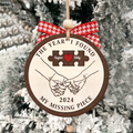 Customized Missing Piece Couple Ornament, Two Layer Wooden Christmas Ornament, CF657 - 19Gifts