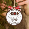 Customized Missing Piece Couple Ornament, Two Layer Wooden Christmas Ornament, CF657 - 19Gifts