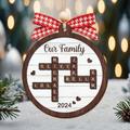 Customized Personalized Family Crossword Ornament, Wooden Christmas Ornament - 19Gifts