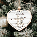 Customized Personalized Family Crossword Ornament, Wooden Christmas Ornament - 19Gifts