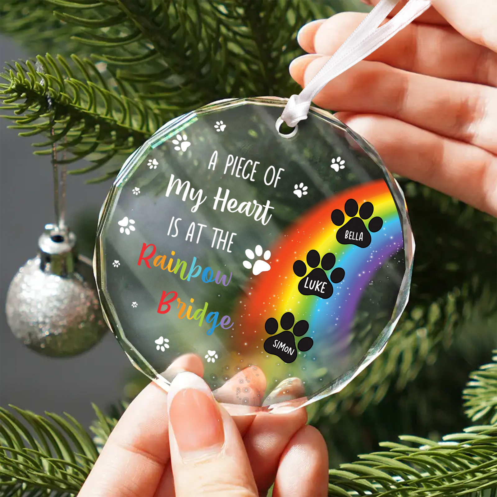 Customized Pet Lover Ornament, Christmas Glass Ornament for Pet, GX04-12 - 19Gifts
