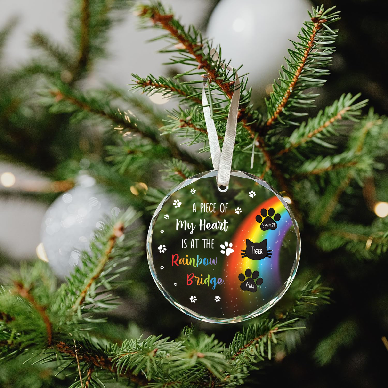 Customized Pet Lover Ornament, Christmas Glass Ornament for Pet, GX04-12 - 19Gifts