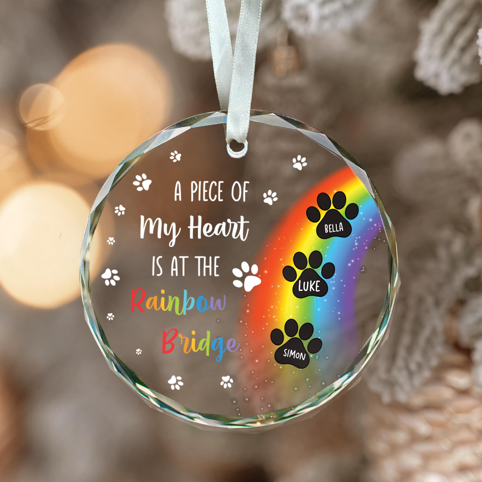 Customized Pet Lover Ornament, Christmas Glass Ornament for Pet, GX04-12 - 19Gifts