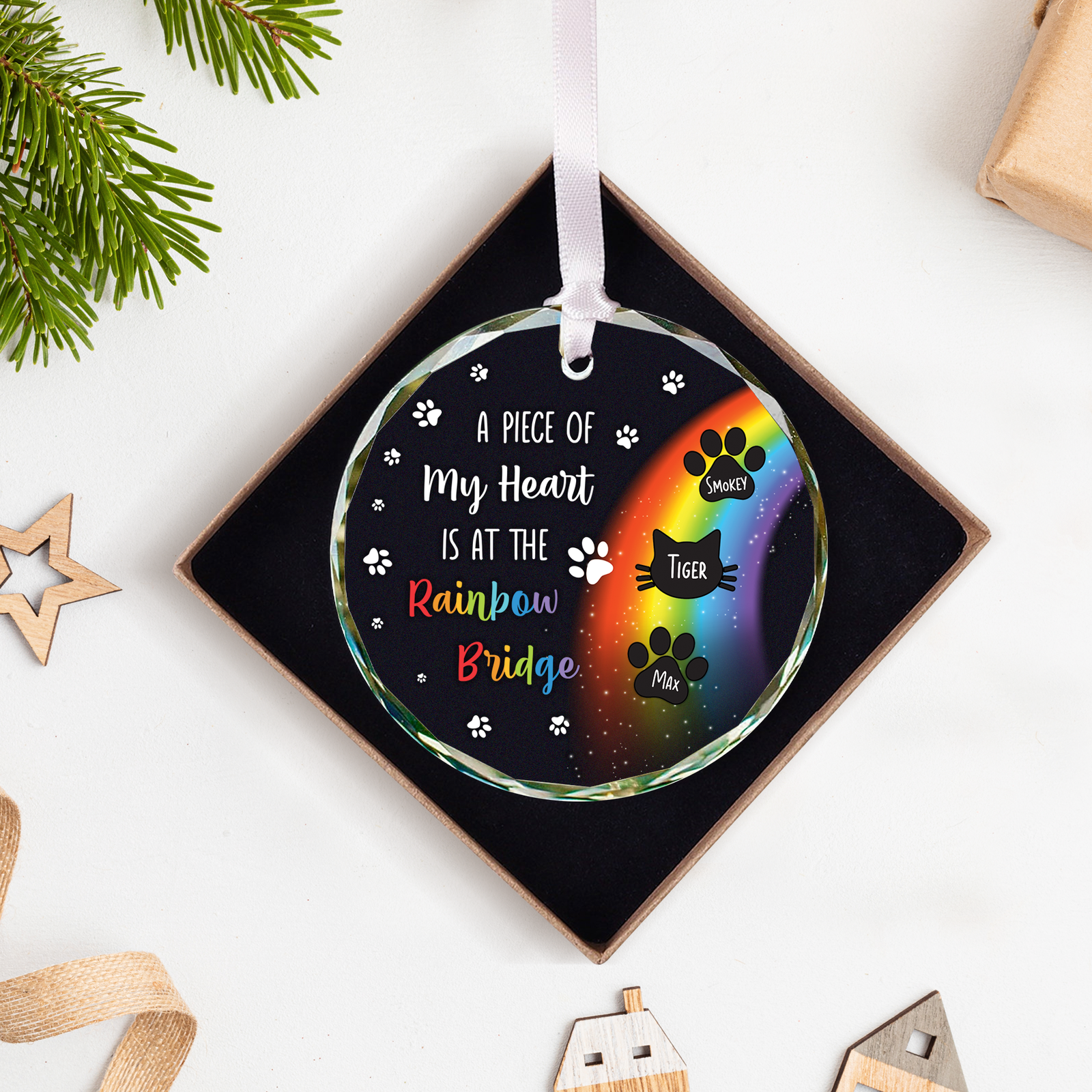 Customized Pet Lover Ornament, Christmas Glass Ornament for Pet, GX04-12 - 19Gifts