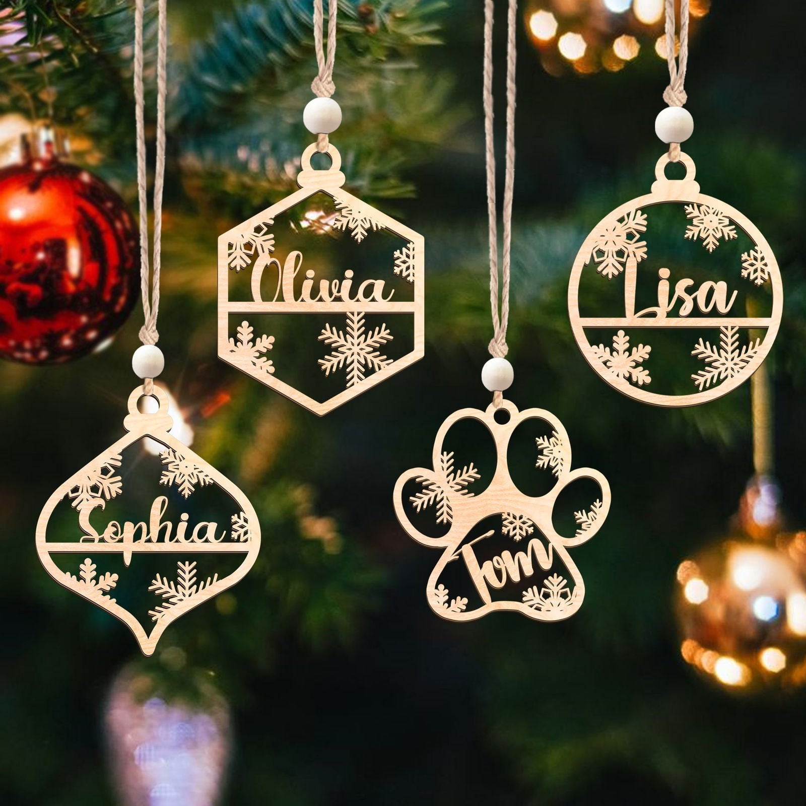 Customized Wooden Name Tags for Place Setting, Christmas Stocking Name Tags KT33 - 19Gifts