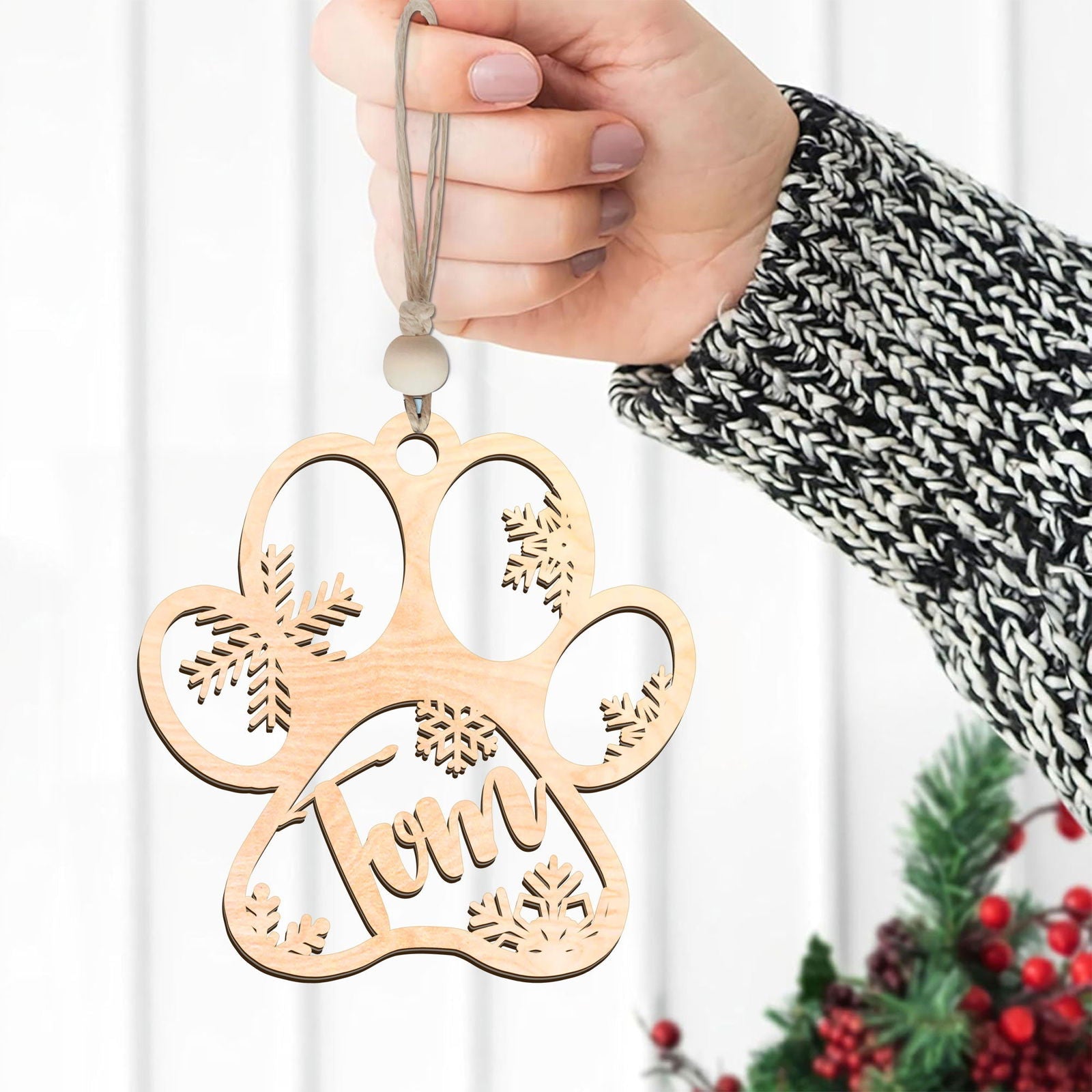 Customized Wooden Name Tags for Place Setting, Christmas Stocking Name Tags KT33 - 19Gifts
