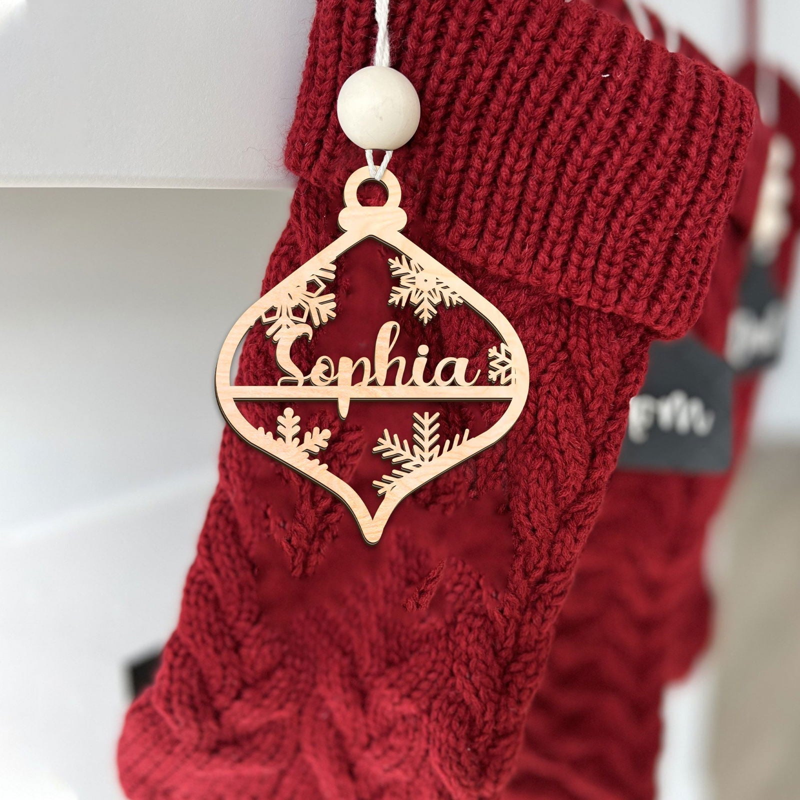 Customized Wooden Name Tags for Place Setting, Christmas Stocking Name Tags KT33 - 19Gifts