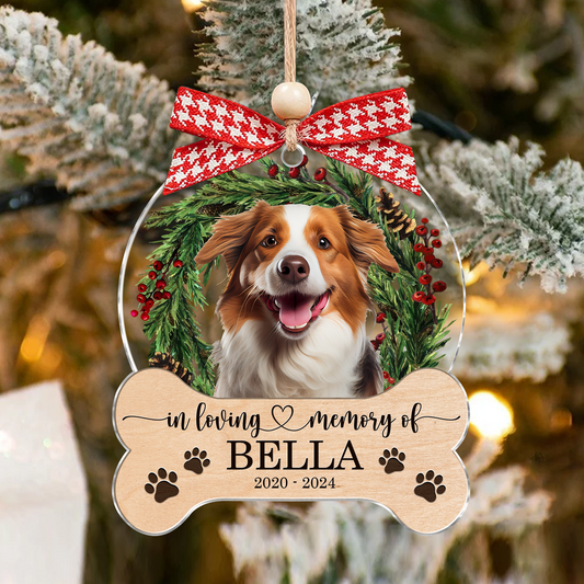 Dog Memorial Ornament, Custom Dog Photo Acrylic Ornament CF813 - 19Gifts