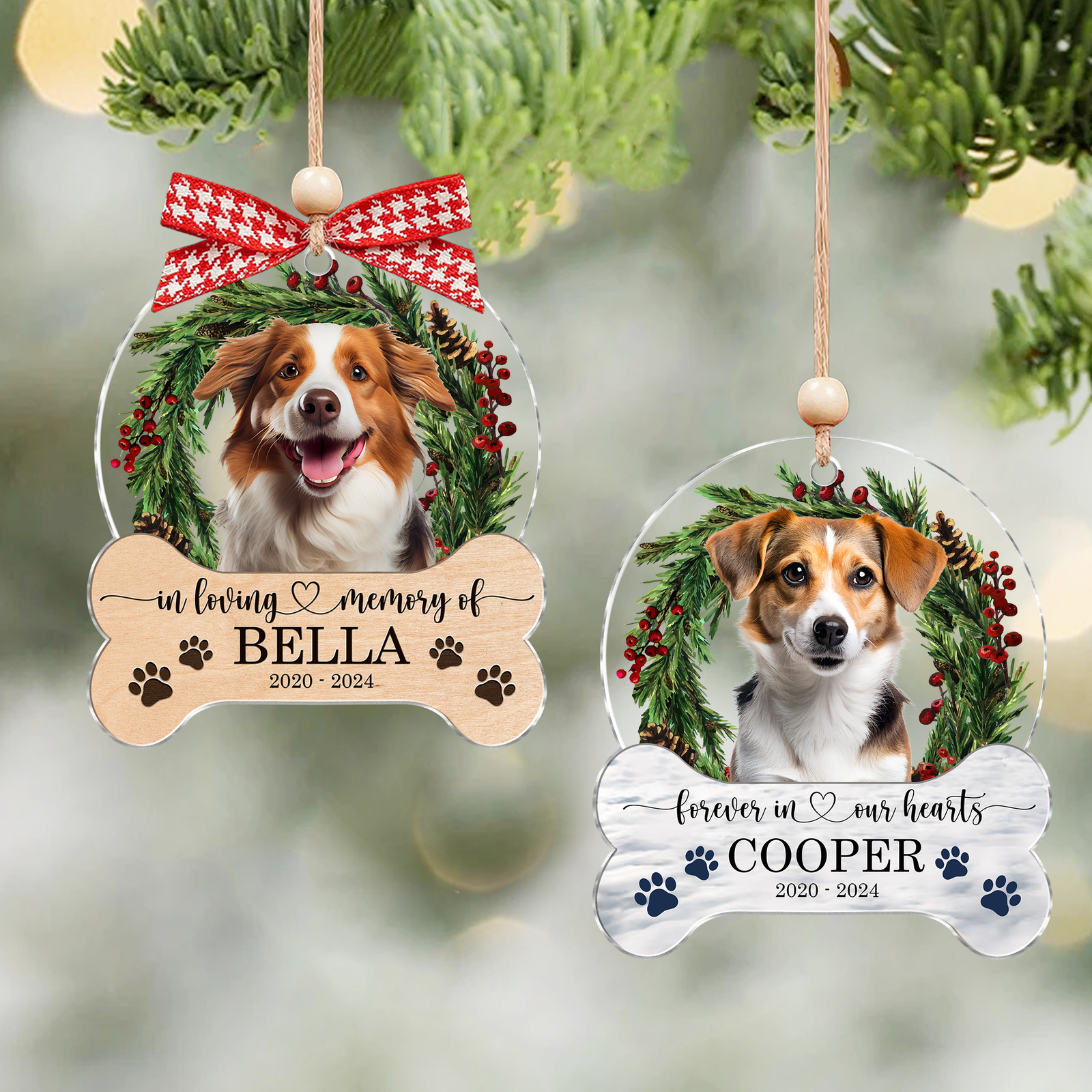Dog Memorial Ornament, Custom Dog Photo Acrylic Ornament CF813 - 19Gifts