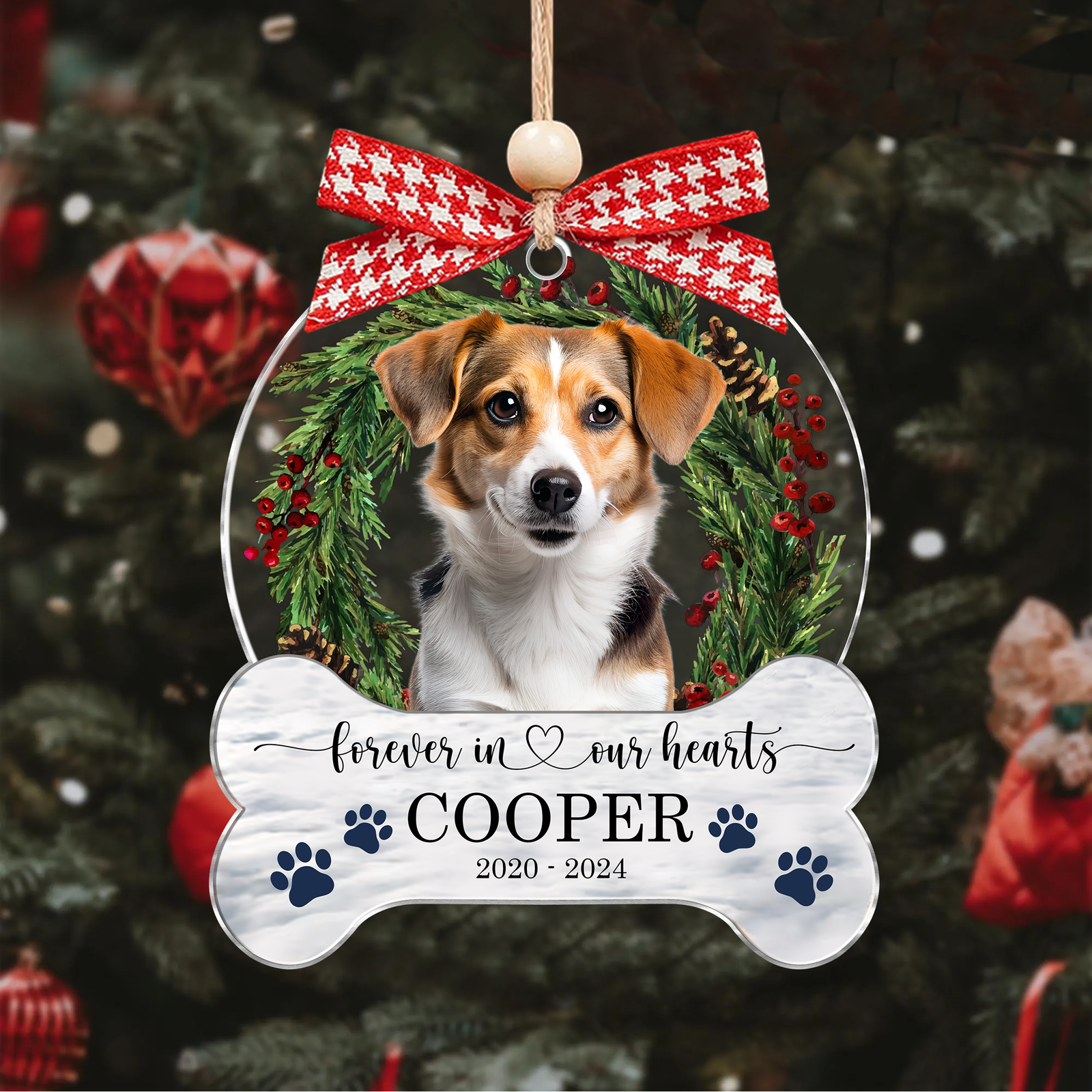 Dog Memorial Ornament, Custom Dog Photo Acrylic Ornament CF813 - 19Gifts
