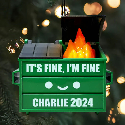 Dumpster Fire Ornament LED, Funny Christmas Ornament, Quirky Gift 2024 - 19Gifts