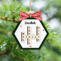 Family Members Names Crossword Puzzle Art, Personalized 2-Layer Wooden Ornament CF328 - 19Gifts
