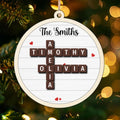Family Members Names Crossword Puzzle Art, Personalized 2-Layer Wooden Ornament CF328 - 19Gifts