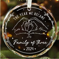 Family Of Three Glass Ornament, Baby's First Christmas Ornament 2024, New Parents Gifts for Couples, Personalized Gift for New Parents, New Mom and Dad Gifts First Time GX04-70 - 19Gifts