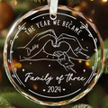 Family Of Three Glass Ornament, Baby's First Christmas Ornament 2024, New Parents Gifts for Couples, Personalized Gift for New Parents, New Mom and Dad Gifts First Time GX04-70 - 19Gifts