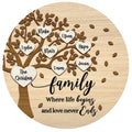 Family Tree Member Names Personalized 2-Layer Wooden Ornament CF283 - 19Gifts