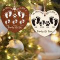First Christmas As A Family Of Four Footprints, Personalized Custom Shaped Wooden Ornament CF701 - 19Gifts
