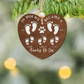 First Christmas As A Family Of Four Footprints, Personalized Custom Shaped Wooden Ornament CF701 - 19Gifts