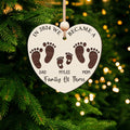 First Christmas As A Family Of Four Footprints, Personalized Custom Shaped Wooden Ornament CF701 - 19Gifts