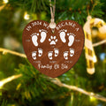 First Christmas As A Family Of Four Footprints, Personalized Custom Shaped Wooden Ornament CF701 - 19Gifts