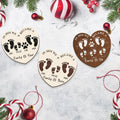First Christmas As A Family Of Four Footprints, Personalized Custom Shaped Wooden Ornament CF701 - 19Gifts