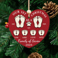 First Christmas As A Family Ornament, Personalized Two Layer Wooden Ornament CF292 - 19Gifts