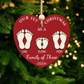 First Christmas As A Family Ornament, Personalized Two Layer Wooden Ornament CF292 - 19Gifts