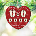 First Christmas As A Family Ornament, Personalized Two Layer Wooden Ornament CF292 - 19Gifts