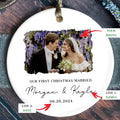 First Christmas Married Ornament, Married Photo Ornament, Newlywed Gift CX06-25 - 19Gifts