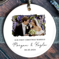 First Christmas Married Ornament, Married Photo Ornament, Newlywed Gift CX06-25 - 19Gifts