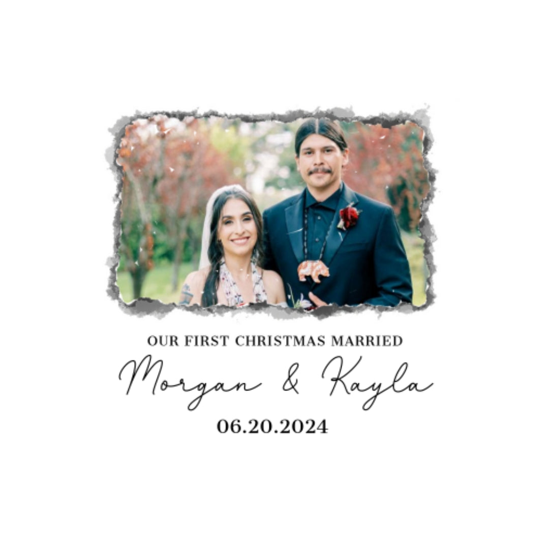 First Christmas Married Ornament, Married Photo Ornament, Newlywed Gift CX06-25 - 19Gifts