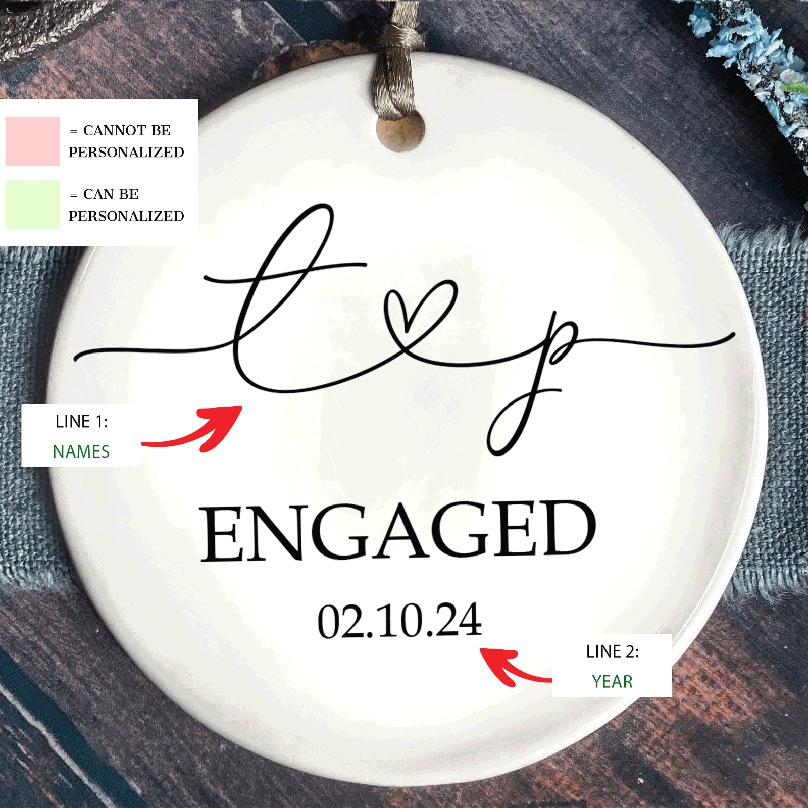 First Christmas Married Ornament, Mr Mrs Ornament Our First Christmas Ornament CX05-28 - 19Gifts