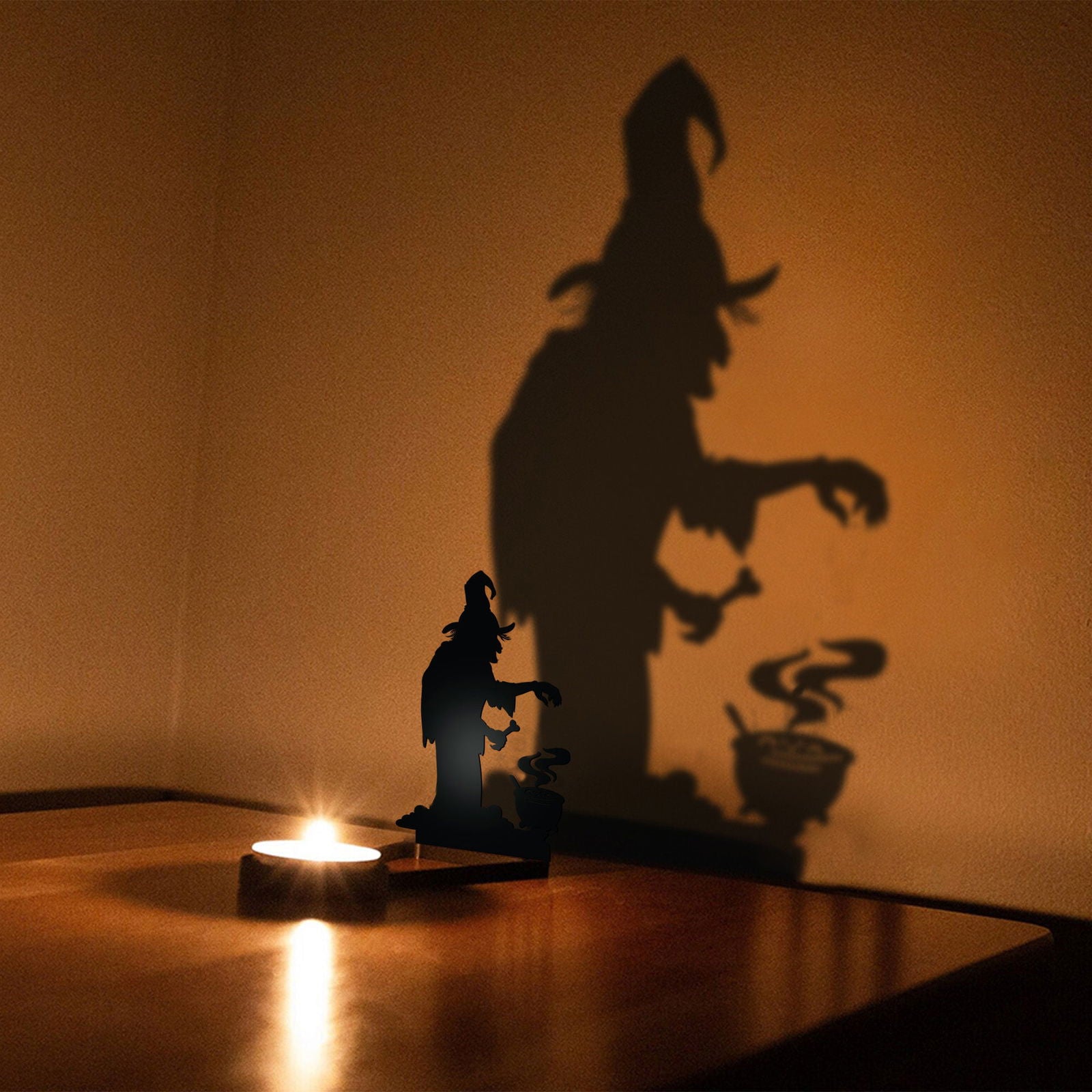 Halloween Candle Holder – Spooky Tealight Shadow Caster for Haunting Decor TV01 - 19Gifts